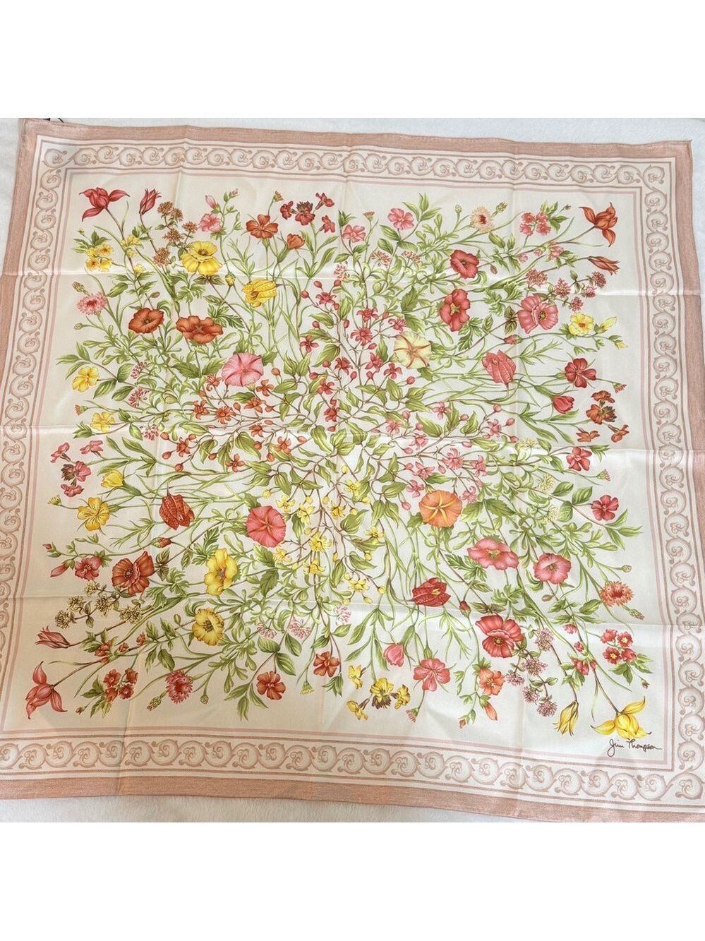 Brandnew #1 Floral Silk Scarf by Jim Thompson Brand - Multicolor